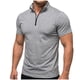 thumbnail image 2 of Ceisia Men's Slim Fit Half-Zip Stand Collar T-Shirts, Breathable Stretch Casual Summer Athletic Tops Gifts, 2 of 7