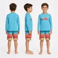 thumbnail image 2 of Big Chill Boys Rash Guard Swim Set - UPF 50+ Long Sleeve Shirt & Board Shorts, 2 Piece/4 Piece, 2 of 7
