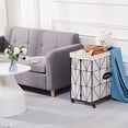 thumbnail image 2 of Mxfurhawa Iron Wire Laundry Hamper With Rolling Lockable Wheels, Foldable basket Organizer with Detachable Liner & Wheels(Black), 2 of 7