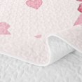 thumbnail image 5 of Erosebridal Girly Pink Ribbon Quilt King, Watercolor Love Heart King Coverlet Set for Girl, 3-Piece, 5 of 7