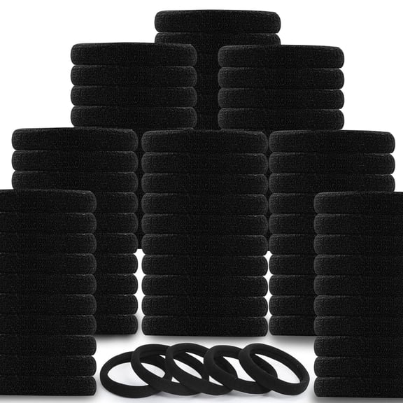 Hair Ties for Girls 200PCS Black Hair Ties for Women, Seamless Thick Black Hair Band, Elastic Hair Ties No Damage Ponytail Holder