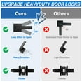 thumbnail image 4 of 4 Pack Matte Black Door Handles, Keyrank Keyless Interior Door Knobs, Privacy Door Lever Locksets for Bedroom Bathroom, Heavy Duty Square Door Lock, Reversible for Left & Right Handled Doors, 4 of 6