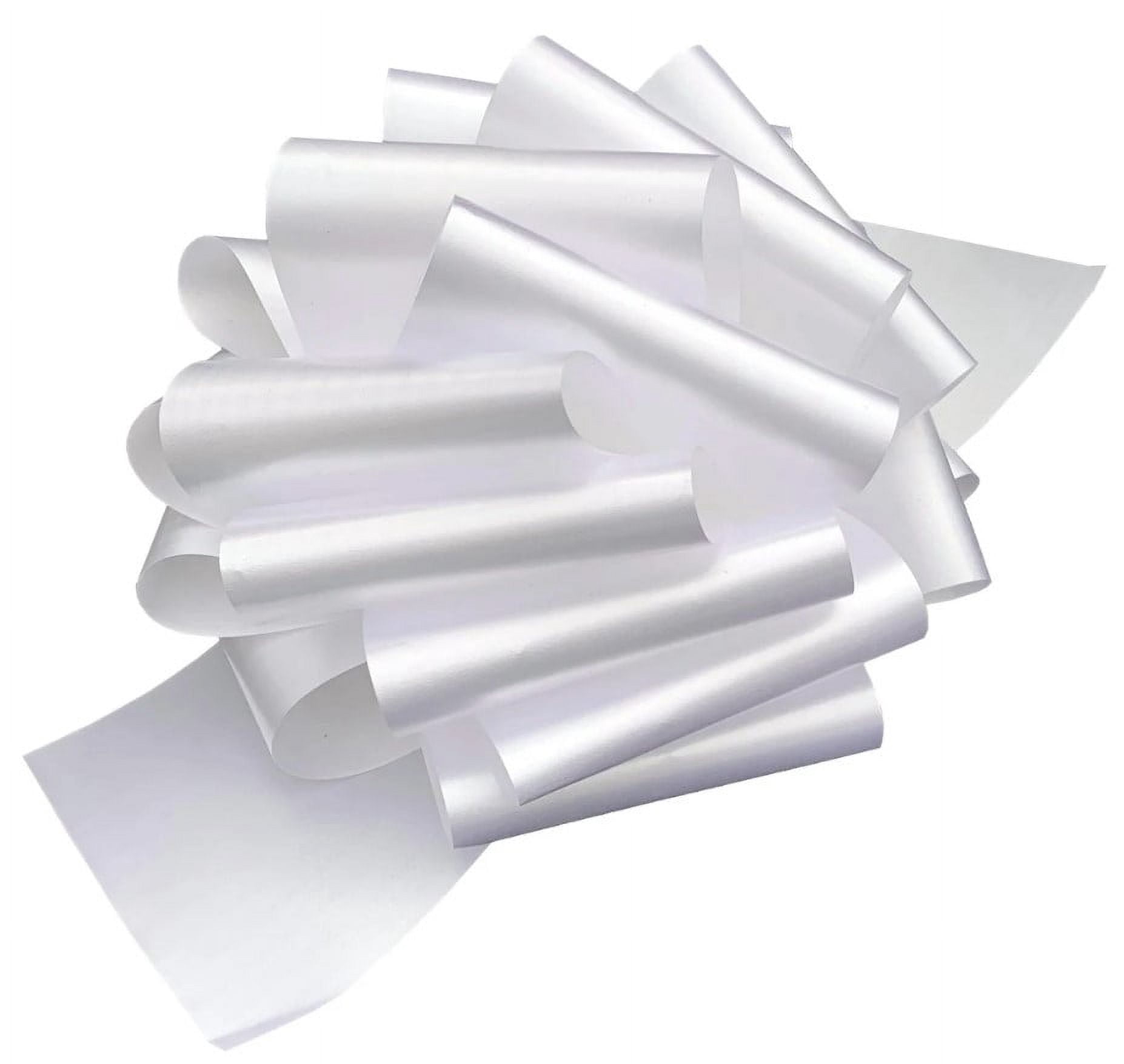 GiftWrap Etc. 8" White Pull Bows Bulk Pack – Set of 100, 4th of July, America 250 Anniversary, Wedding Decor, Reception, Event Decoration, Birthday, Big Bows for Trees, Fences, School Graduation