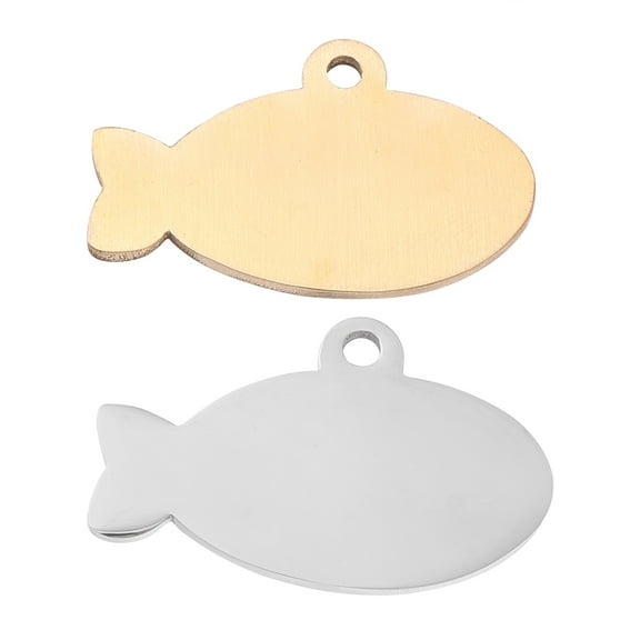 Soimiss 2Pcs Assorted Color Stainless Steel Pet Tags Creative Durable Dog Cat Charm