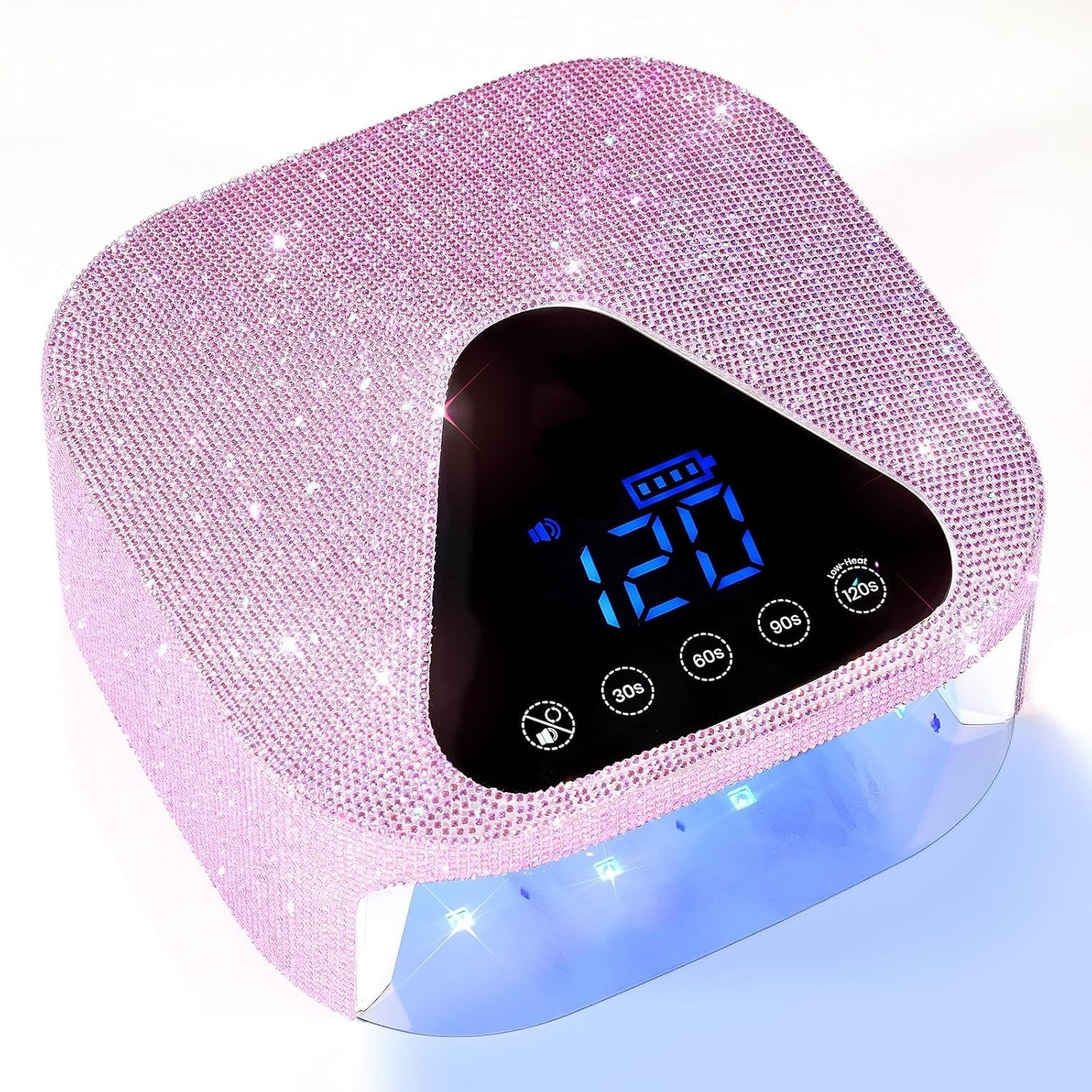 Uv Nail Lamp Cordless, Flash Cure Lamp for Gel Nails Polish Rechargeable Nail Lamp with 4 Modes Professional Low Heat Uv Led Lamp Nail Art Tools with Bag Manicured Gifts for Her