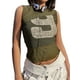 thumbnail image 2 of VISgogo Camisola Femenina, Estampado de Letras Cuello Redondo Sin Mangas Patchwork Tops Chaleco Traje de Verano para Damas, S/M/L VISgogo moda, 2 of 8