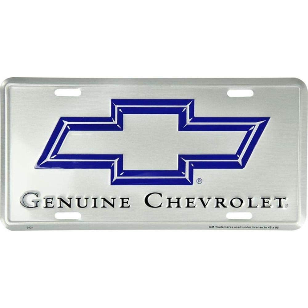 Genuine Chevrolet embossed metal auto tag 6 x 12