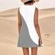 thumbnail image 3 of WILLBEST Vestidos Vestido De Lino Para Mujer, Vestido Playero Informal Hasta La Rodilla, Sin Mangas, Estampado De Verano, Con Bolsillos, 3 of 3