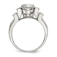 thumbnail image 2 of White Sterling Silver Ring Band Fashion Open Back Flat Cubic Zirconia CZ Round, 2 of 4