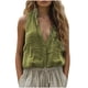 thumbnail image 1 of Vestidos Casuales Para Mujer, Blusas De Mujer De Moda Camisa sin mangas de lino con cuello en V y bolsillo de color liso para mujer, primavera y verano, 1 of 6
