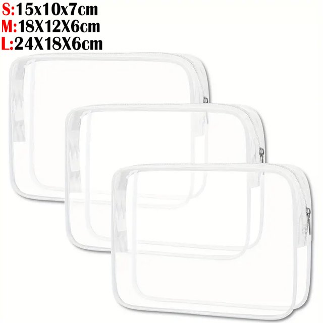 Bolsas de almacenamiento transparentes de PVC, organizador de viaje, bolsa de maquillaje transparente, bolsa de cosméticos de esteticista, estuche de