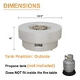 thumbnail image 3 of HongTaoK 32.5" Round Propane Fire Pit 50K BTU, Eco-Friendly, Clean Burning with Lava Rock, White, 3 of 9