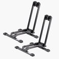 thumbnail image 6 of Bike Racks 2 Pack, Fits 20 to 29 Inch Mountain & Road Bikes, Alloy Steel Rust-Resistant Bike Floor Stand Rack, Foldable Bicycle Stand for Entryway, Garage, Home Bikes Parking & Storage, Black, 6 of 9