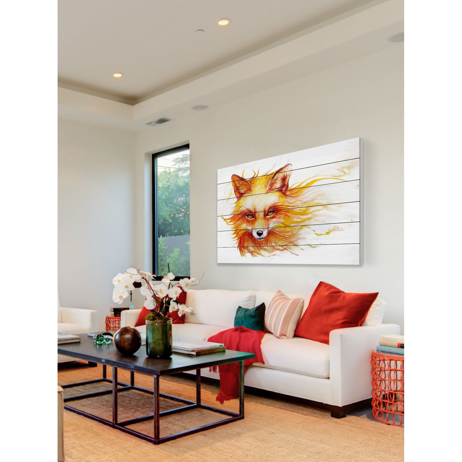 "Autumn" Painting Print on White Wood