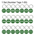 thumbnail image 3 of Uxcell Number Key Tags 1-50, 30mm Round Aluminum Metal Number Tags with Key Rings, Green, 3 of 7
