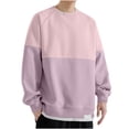 thumbnail image 2 of Goodtrade8 Color Block Tops for Mens Outing Casual Long Sleeve Crew Neck Sweatshirts for Men, 2 of 7