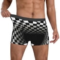 thumbnail image 2 of Kdxio Men's Boxer Briefs with 3d Black and White Checkerboard Tunnel Print - Comfortable and Breathable Underwear for Everyday Wear, 2 of 7