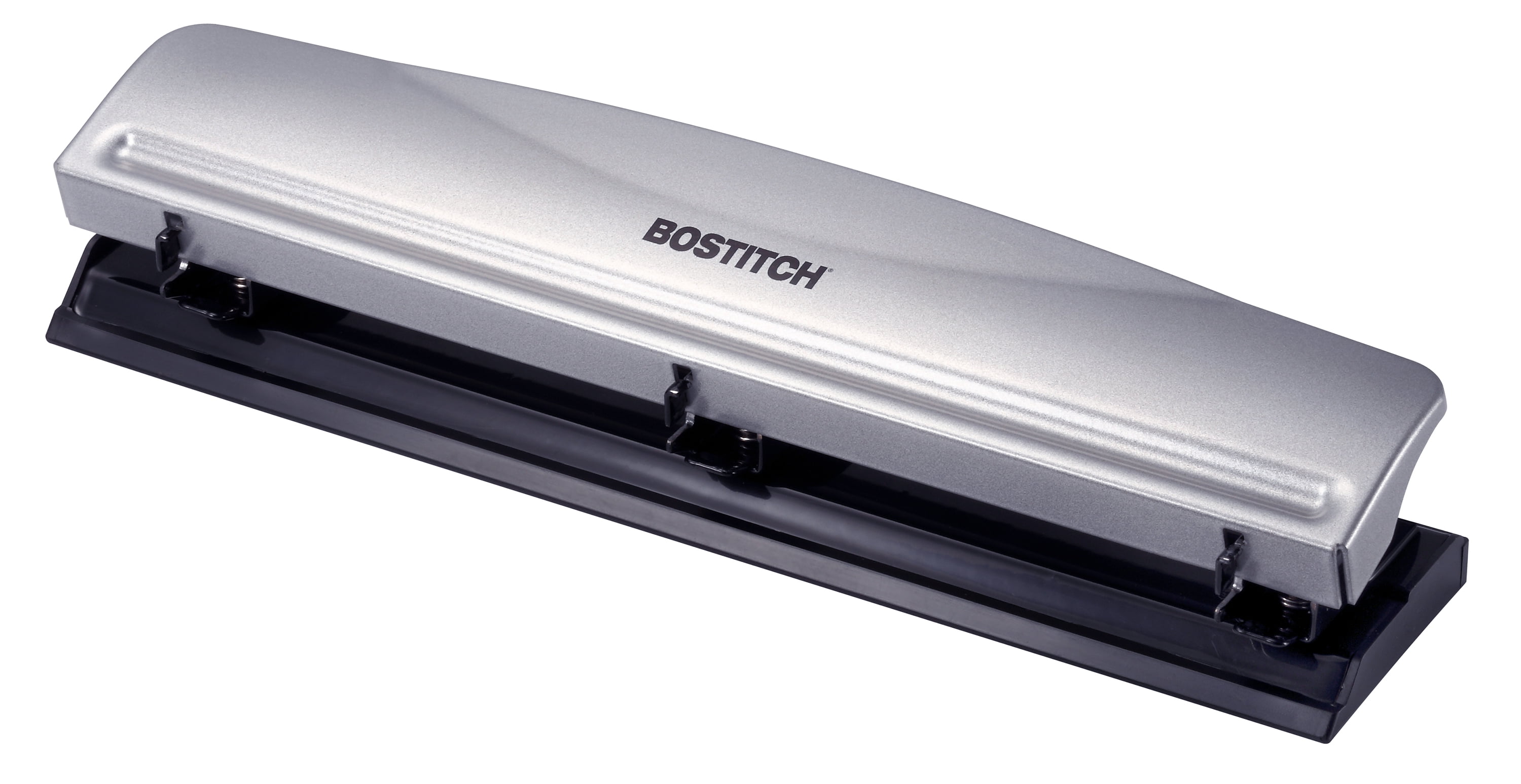 and Black Stapler with Integrated Remover & Staple Storage Bostitch Office White & Black Hole Punch 12 Sheet Capacity 