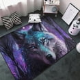 thumbnail image 3 of Shaggy Area Rug, Purple Sky Wolf Rugs for Living Room Bedroom Non Slip Door Mat Indoor Carpet Machine Washable Nursery Home Decor Floor Mats for Entryway 60x39in, 3 of 5