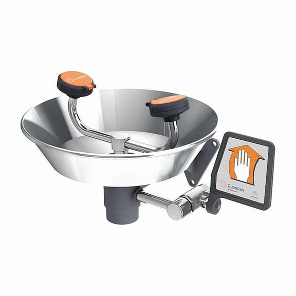 Plumbed Eyewash, Wall Mount, Plumbed, 6 11/12 in H., 15 2/3 in W