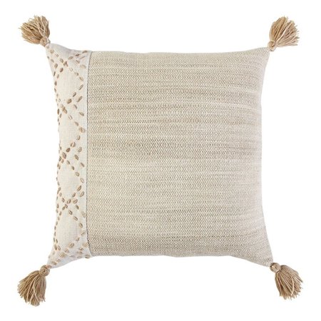 UPC: 0844353616477 | Rizzy Home Color Block 20 x 20 Down Pillow with Poly Pet Cover Ivory/Blush
