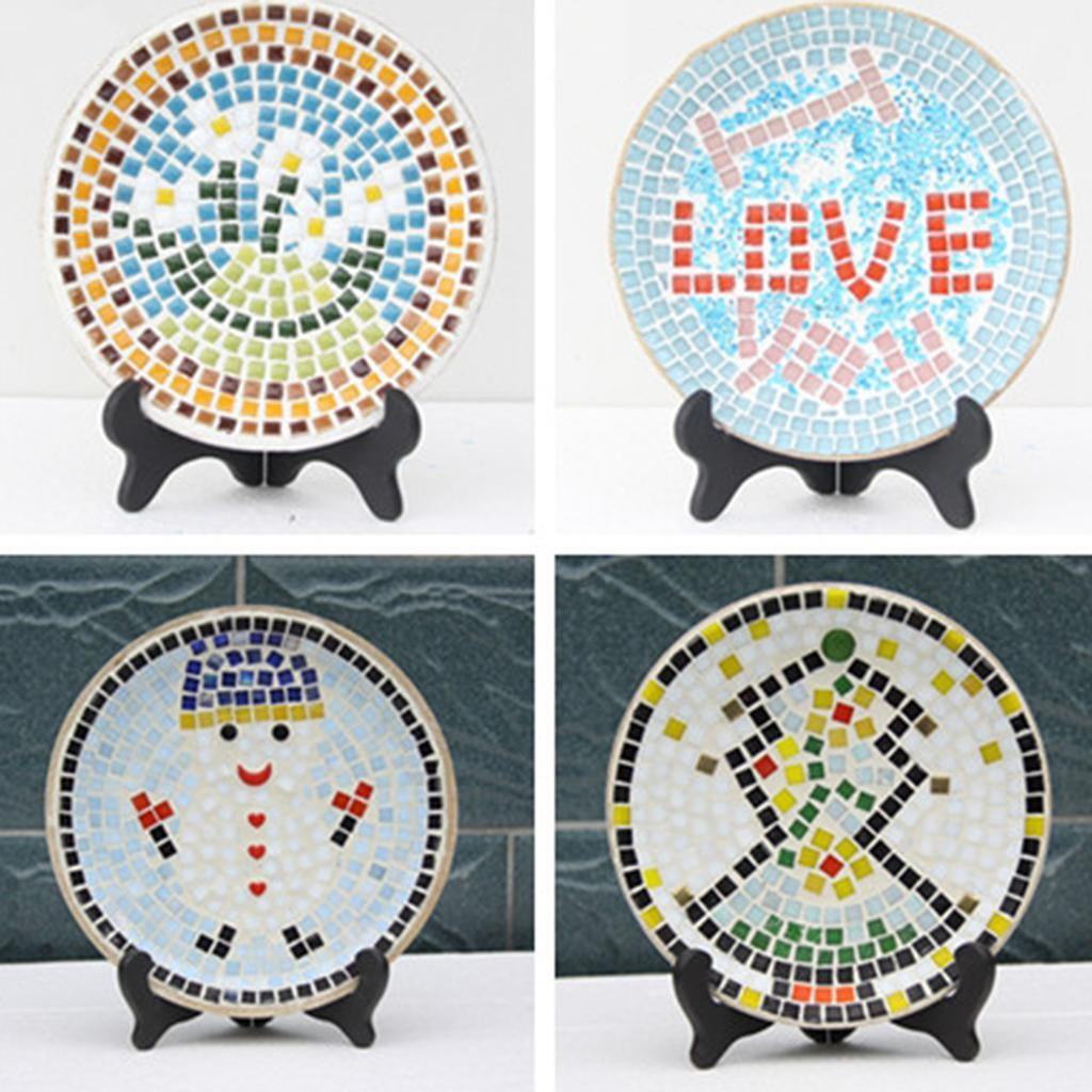 FVDPWYE 360g Assorted Multicolor Square Glass Mosaic Tiles Vitreous for Art Crafts
