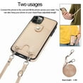 thumbnail image 3 of Crossbody Phone Case for iPhone 13 Pro(6.1") 2021, Allytech PU Leather Back Card Holder Detachable Lanyard Adjustable Strap Drop Protection Purse Slim Bag Case for iPhone 13 Pro 2021, Gold, 3 of 6
