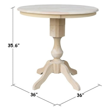 36" Round Top Pedestal Counter Height Table - Unfinished