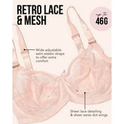 Smart & Sexy Women's Plus Size Retro Lace & Mesh Unlined Underwire Bra