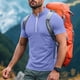 thumbnail image 1 of pstuiky Mangas cortas para hombre, Camiseta deportiva de verano para hombre, de color liso, ajustada, con cremallera, de manga corta y cuello alto camisas casuales para hombre xxxl, 1 of 5
