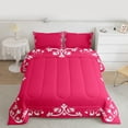 thumbnail image 2 of Feelyou Damask Floral Queen Comforter Set, Western Hippie Mandala Bedding Set, 3pcs, 2 of 8