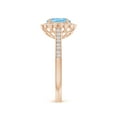 thumbnail image 2 of ANGARA Natural Vintage Style Aquamarine & Diamond Scalloped Halo Ring in 14K Rose Gold for Women (Size-7x5mm) | March Birthstone, Anniversary, Jewelry Gift for Women | Natural Aquamarine Ring, 2 of 7