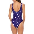 thumbnail image 4 of Traje de baño de una pieza con cuello redondo para mujer, traje de baño con recorte frontal, traje de baño con nudo anudado, tinte anudado XXL, 4 of 6
