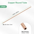 thumbnail image 3 of Uxcell 3-Pack Copper Round Tube, 3mm OD 0.5mm Thick 200mm Length Straight Pipe Tubing for Construction/Machining/DIY Crafting, Metal Straight Pipe, 3 of 7