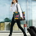 thumbnail image 5 of FORMRS Canvas Laptop Tote Bag for Women with 15.6" Computer Compartments Shoulder Handbag, Yellow Floral Flamingo, 5 of 7