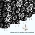 thumbnail image 6 of Black Daisy Flower White Blooms Pattern Shower Curtain 84"x72" ,Bathroom Decorative Shower Curtains Set with 12 Hooks,Modern Waterproof Washable Shower Curtain, 6 of 6