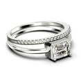 thumbnail image 2 of Minimalist 1.50 Carat Emerald Cut Diamond Moissanite Engagement Ring, Wedding Ring in 10k Solid White Gold, Gift For Her, Promise Ring, Anniversary Ring, Bridal Rings Set, 2 of 4