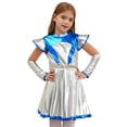thumbnail image 3 of Zaldita Girls Alien Costume Cap Sleeve Shiny Tutu Dress Outer Space Cutie Costumes for Kids Halloween Silver 8, 3 of 7