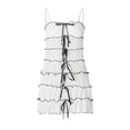 thumbnail image 5 of Women Summer Y2k Sling Dress Sleeveless Sexy Spaghetti Straps Lacing Pleated See-Through Party Night Mini Dress, 5 of 6