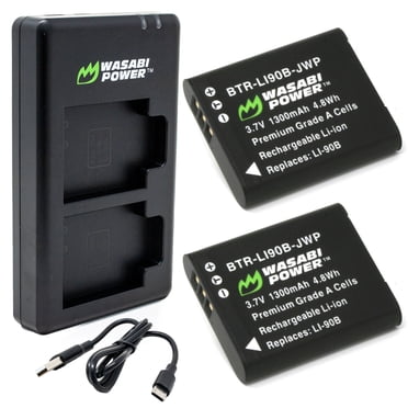 Wasabi Power Battery & Charger Kit (2-Pack) For SJCAM SJ4000, SJ5000 Action Cameras