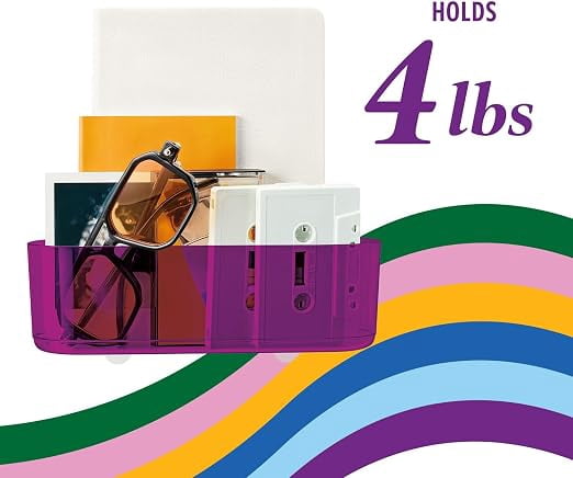 Command Clear Caddy, Candied Plum, 1 Caddy, 4 Strips, Damage Free Organization Wall Mount to Cabinet, Kitchen, Pantry, Closet, or Under Sink, Holds up to 4 lb