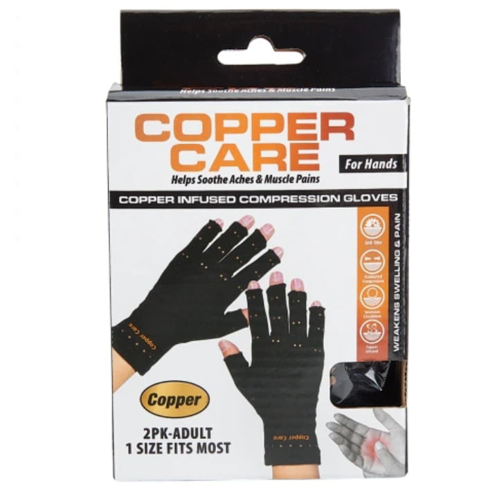 Fingerless Copper Arthritis Gloves with High Copper Content Healing Xmas  Gifts