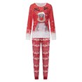 thumbnail image 2 of Family Matching Christmas Pajamas Long Sleeve Crewneck Reindeer Print Holiday Sleepwear Loungewear, 2 of 9
