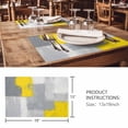 thumbnail image 3 of Placemats Set of 4, Yellow Grey Woven Placemat, Linen Place Mats for Kitchen/Dining Tables, Abstract Geometric Oil Painting Vintage Gradient Washable Table Mats for Party, 3 of 8