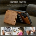 thumbnail image 4 of TECH CIRCLE for iPhone 16 Pro Case 6.3" 2024, Magnetic Phone Case with Removable Wallet & Hidden Kickstand, RFID Blocking Credit Card Slots, Compatible with MagSafe, PU Leather Protective Case, Brown, 4 of 11