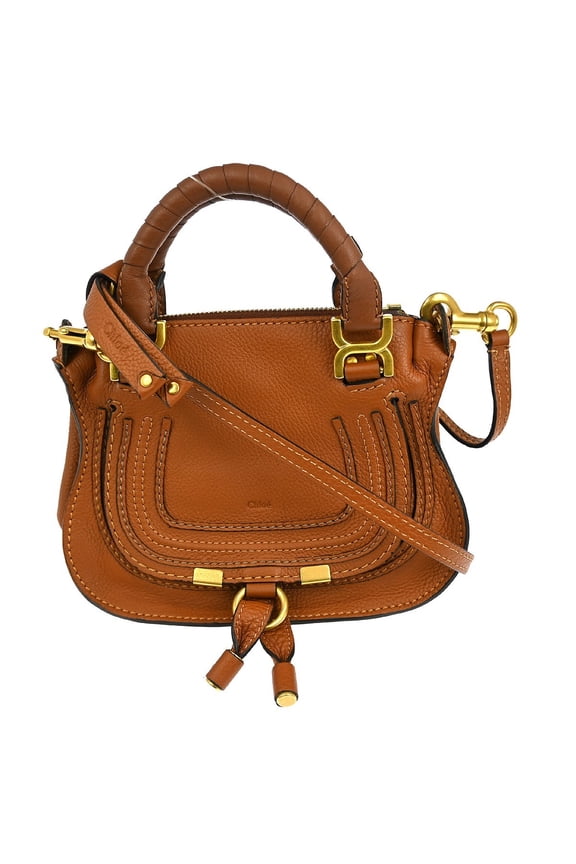 Pre-Owned Chloe Marcie Satchel Leather Brown Leather Handbag