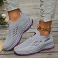 thumbnail image 3 of Women's Slip-On Walking Shoes - Breathable Knit Upper & Cushioned Soft Sole for All-Day Comfort | Lightweight Athletic Casual Sneakers, 3 of 13