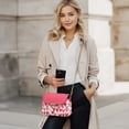 thumbnail image 3 of SCRAWLGOD Heart Print White Pink Crossbody Bags for Women Leather Crossbody Handbags Purses Waterproof Small Shoulder Bag with Detachable Chain Strap, 3 of 7