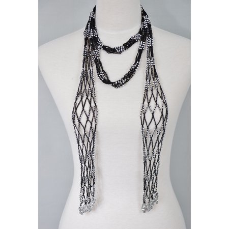 Womens Beaded Embroidered Shawl - Women's Laies Fshion Long Summer Fishnet Beaded Infinity Scarf Neck Scarves Shawl Wrap