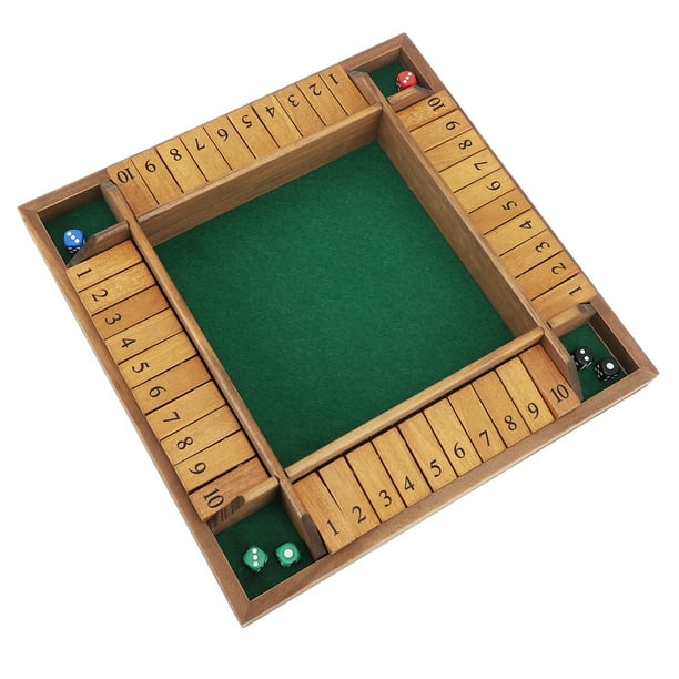 Juego De Mesa Shut The Box, Tablero De Terciopelo De Madera Para 4 Jugadores, Juego Shut The Box Para Fiesta
